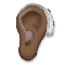 Ear with Hearing Aid- Dark Skin Tone emoji on LG
